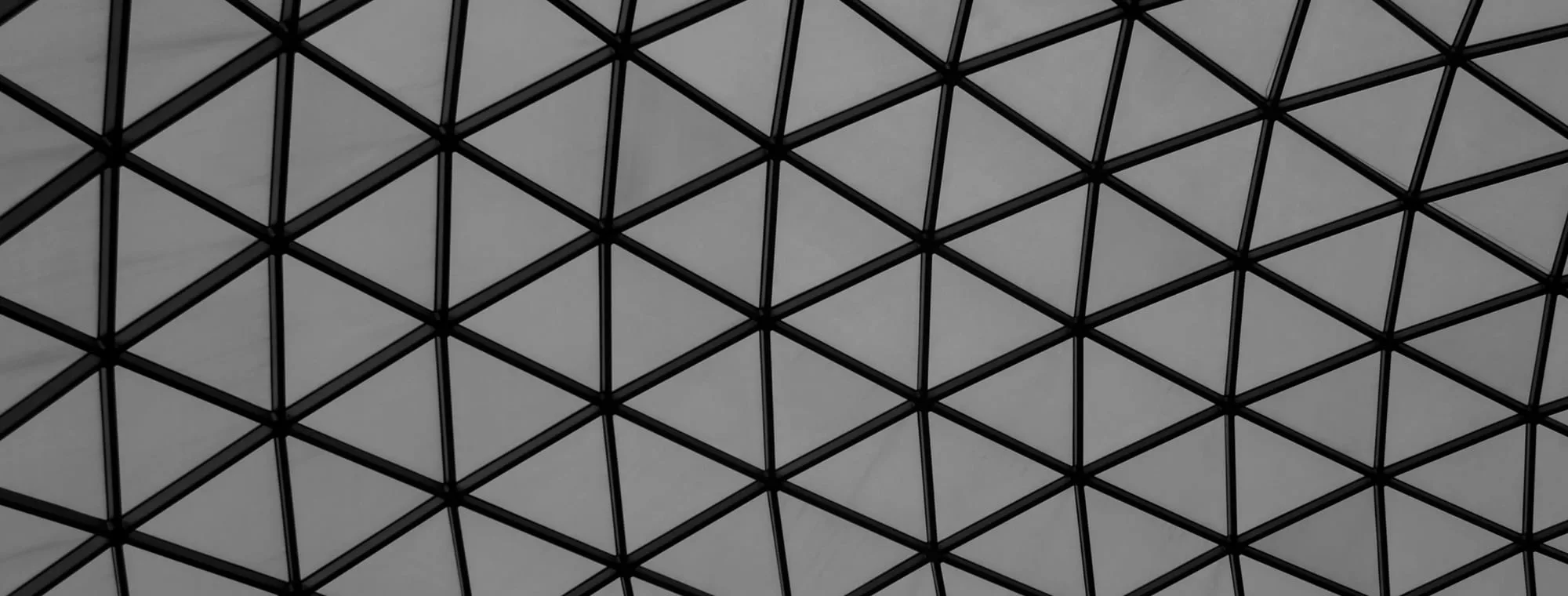 Triangulated glass structure — an ordered, engineered system you can actually see.